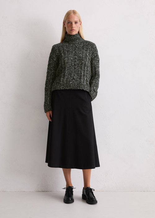 Cable knit oversized sweater — Dark Grey Melange