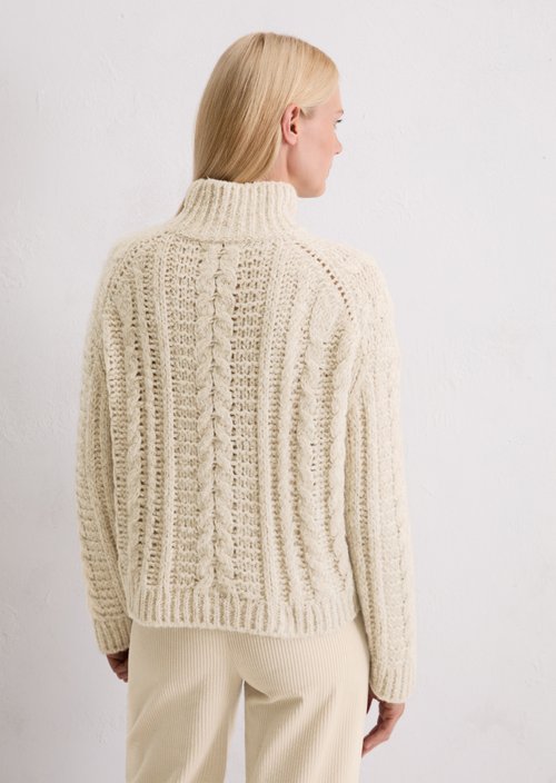 Cable knit oversized sweater — Light Oat