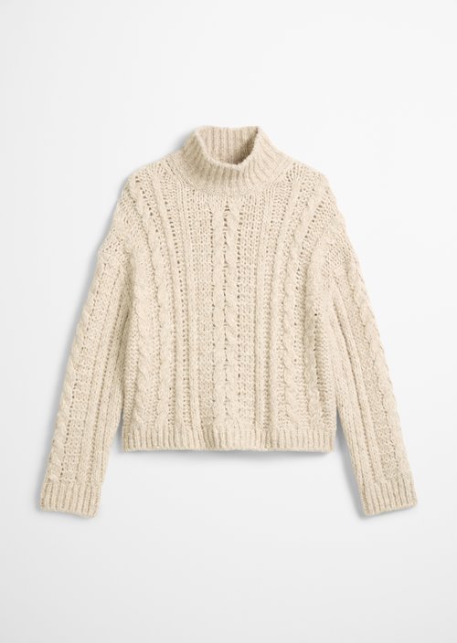 Cable knit oversized sweater — Light Oat