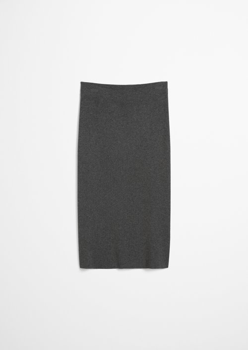 Rib knit skirt shaped — Dark Grey Melange