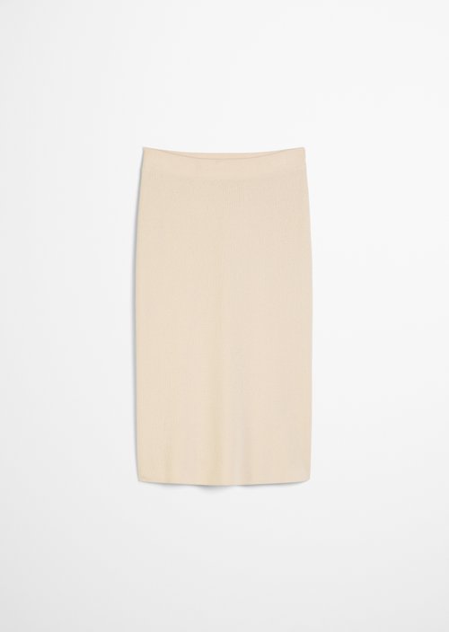 Rib knit skirt shaped — Light Oat