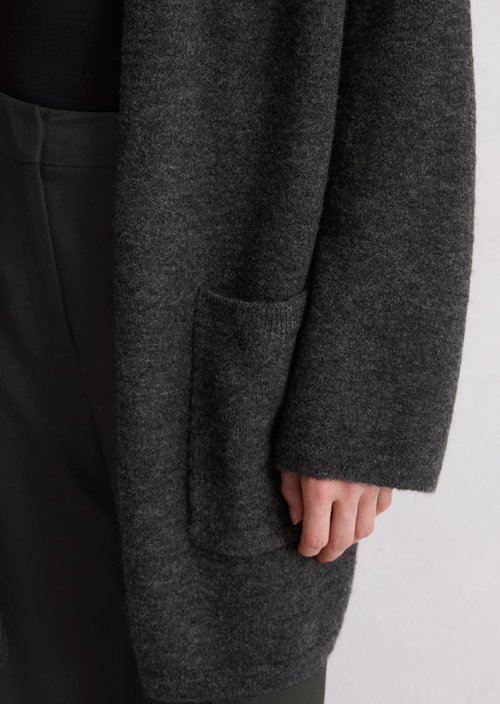 Relaxed cardigan — Dark Grey Melange