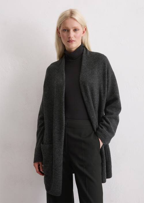 Relaxed vest Dark Grey Melange in vooraanzicht