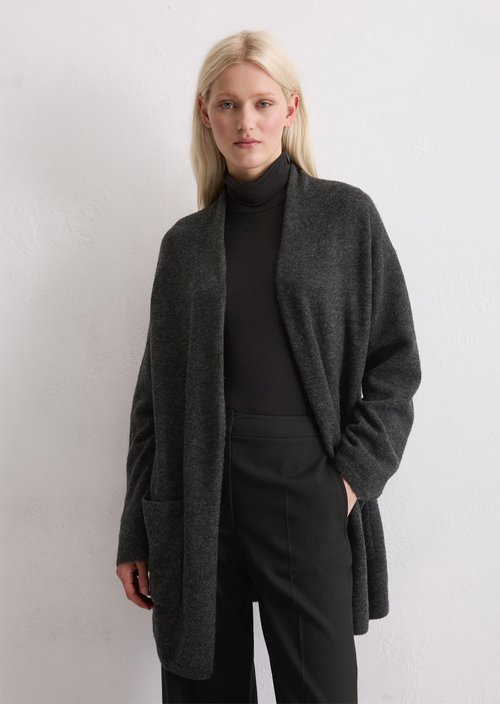 Relaxed cardigan — Dark Grey Melange