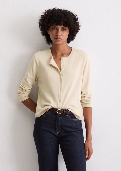 Cardigan slim — Light Oat