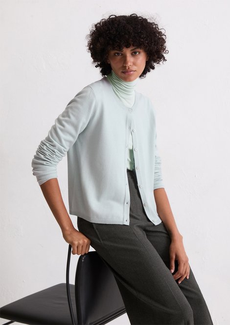 Marc O'Polo Cardigan slim, Damen, grün, Gr. xxs, 50% Schurwolle, 33% Viskose, 17% Polyamid