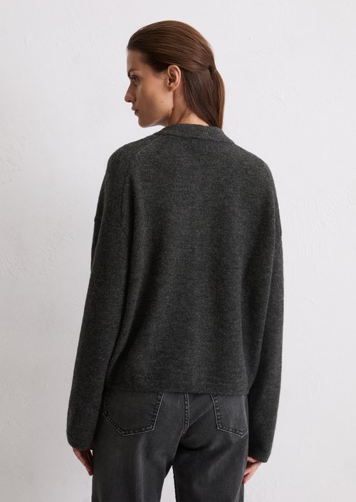 Knitted blouson loose — Dark Grey Melange