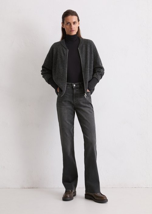 Knitted blouson loose — Dark Grey Melange
