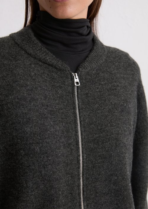 Knitted blouson loose — Dark Grey Melange