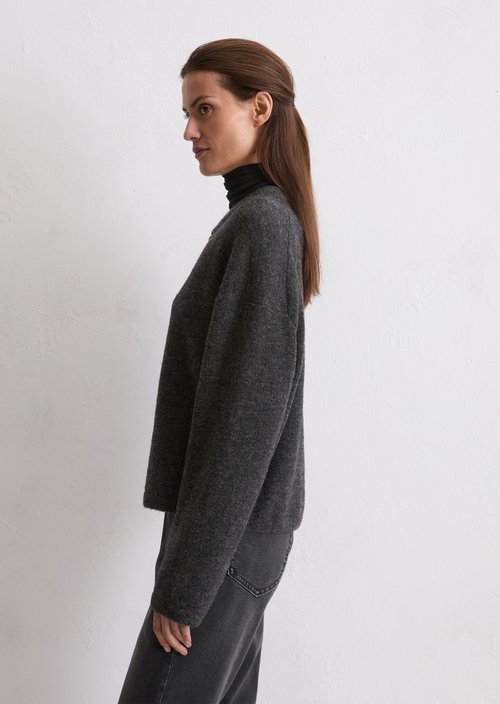 Knitted blouson loose — Dark Grey Melange