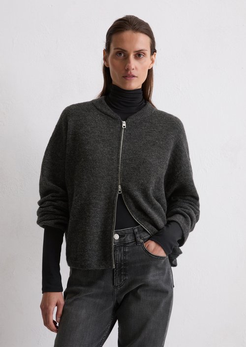 Knitted blouson loose — Dark Grey Melange