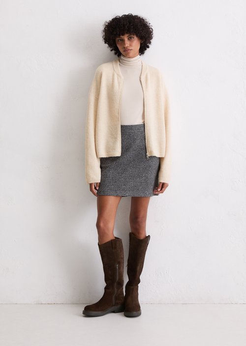 Knitted blouson loose — Light Oat