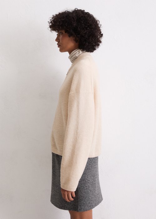 Knitted blouson loose — Light Oat