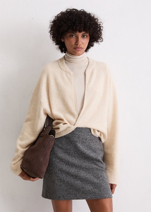 Knitted blouson loose — Light Oat