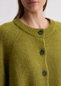 Cardigan loose made from a soft virgin wool blend - green | Fine