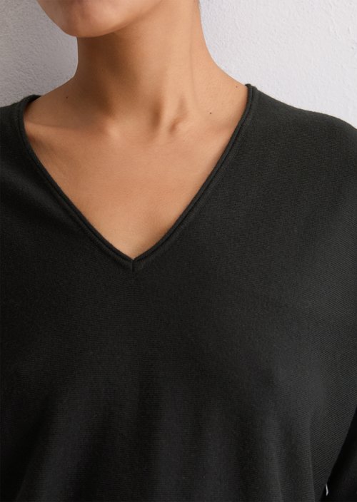 Oversized fine knit sweater — Black
