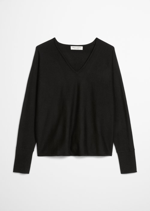 Oversized fine knit sweater — Black