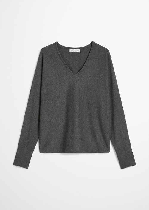 Oversized fine knit sweater — Dark Grey Melange