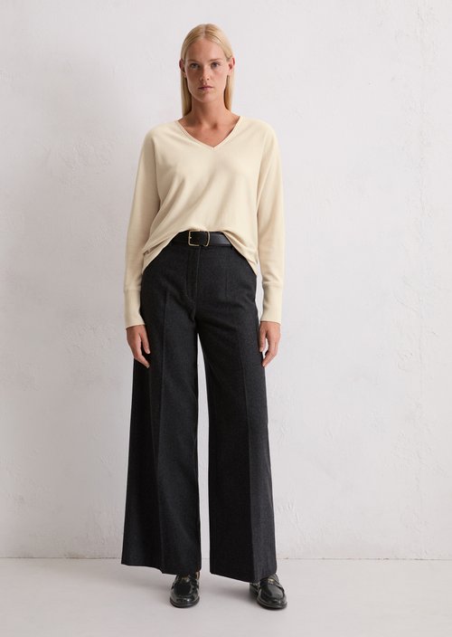 Oversized fine knit sweater — Light Oat