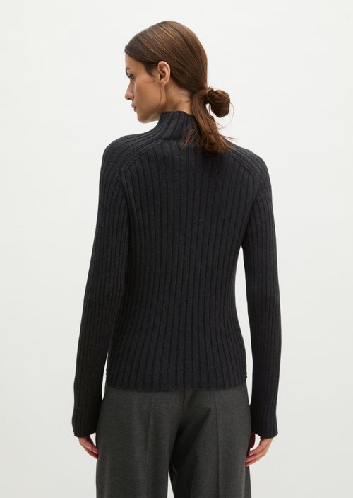 Turtleneck sweater slim — Coal Grey Melange