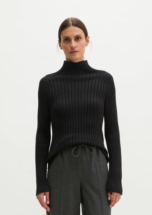 Turtleneck sweater slim — Coal Grey Melange