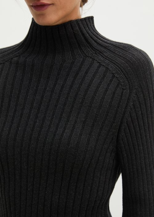 Turtleneck sweater slim — Coal Grey Melange