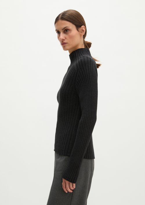 Turtleneck sweater slim — Coal Grey Melange