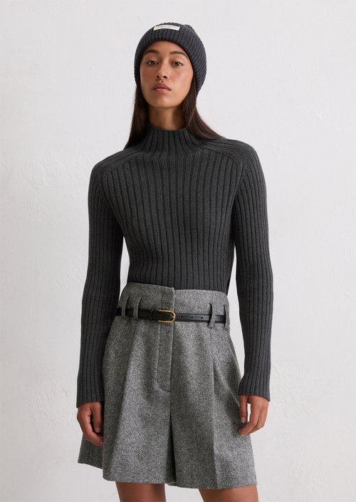 Turtleneck sweater slim — Dark Grey Melange
