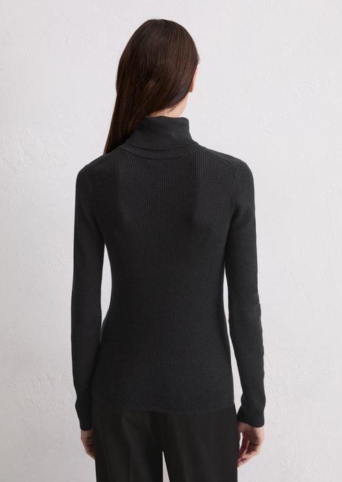 Turtleneck sweater slim — Black
