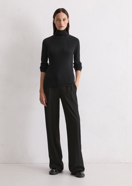 Turtleneck sweater slim — Black