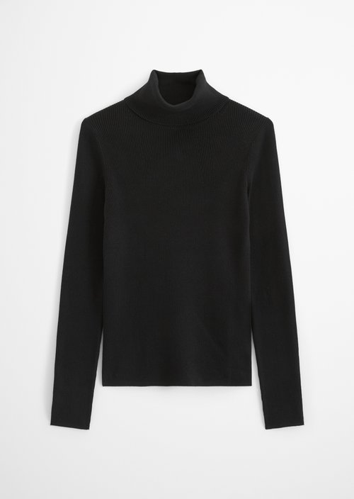 Turtleneck sweater slim — Black