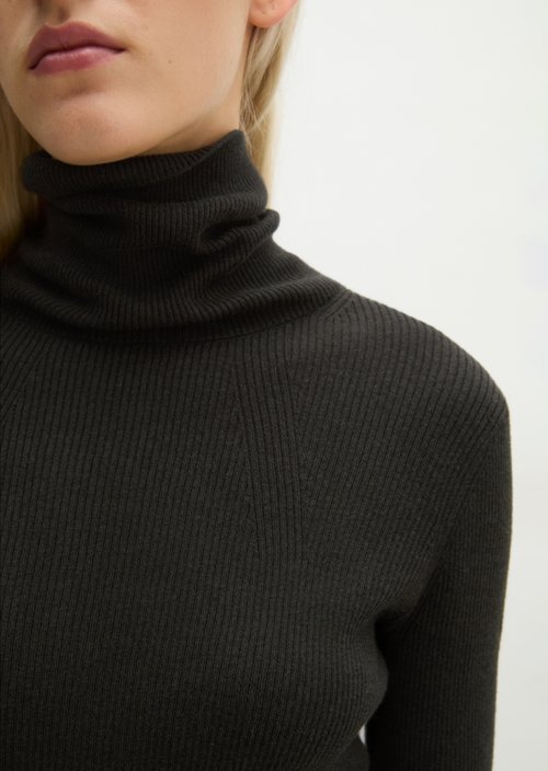 Turtleneck sweater slim — Coal Grey Melange