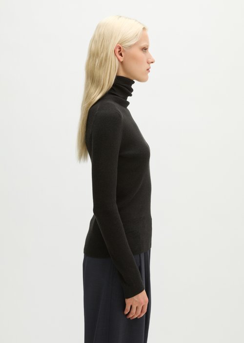 Turtleneck sweater slim — Coal Grey Melange