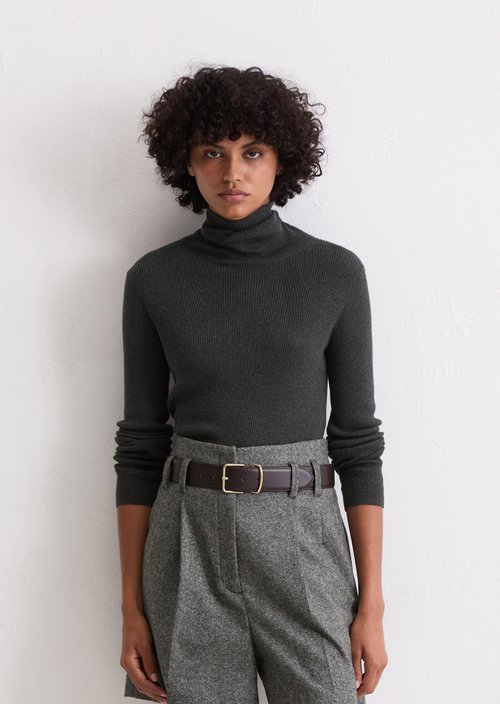 Turtleneck sweater slim — Dark Grey Melange