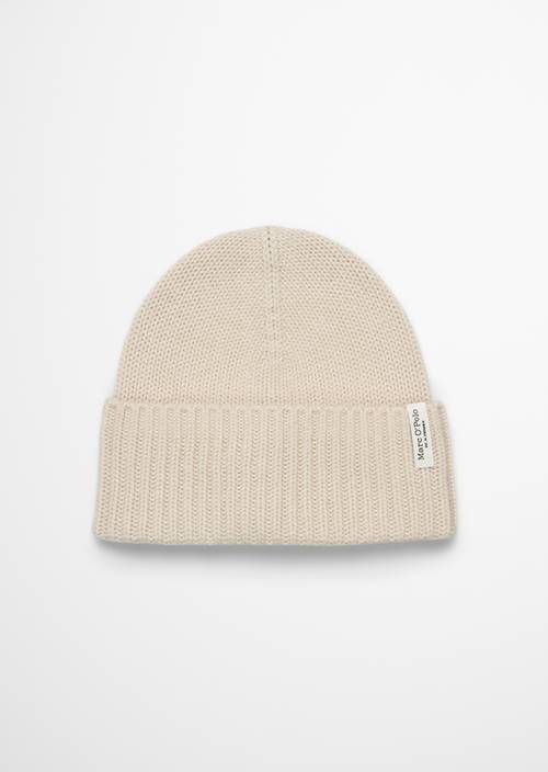 Knitted cap with luxurious cashmere - beige | Headwear  display picture 3