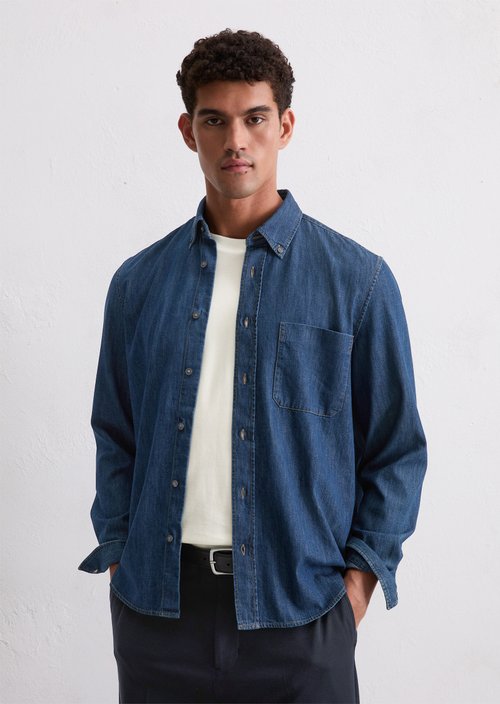 Regular denim shirt — Dark Blue