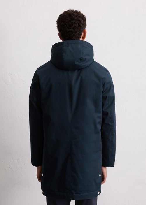 Short coat with hood — Dark Navy (alternate view)