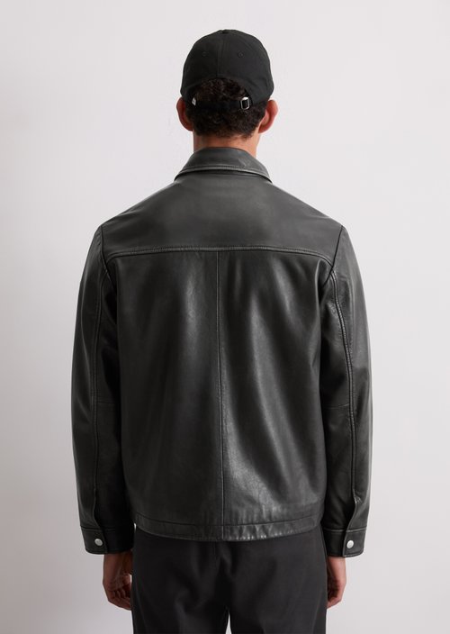 Leather jacket regular — Black