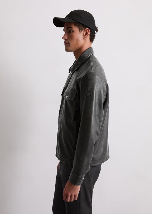 Leather jacket regular — Black