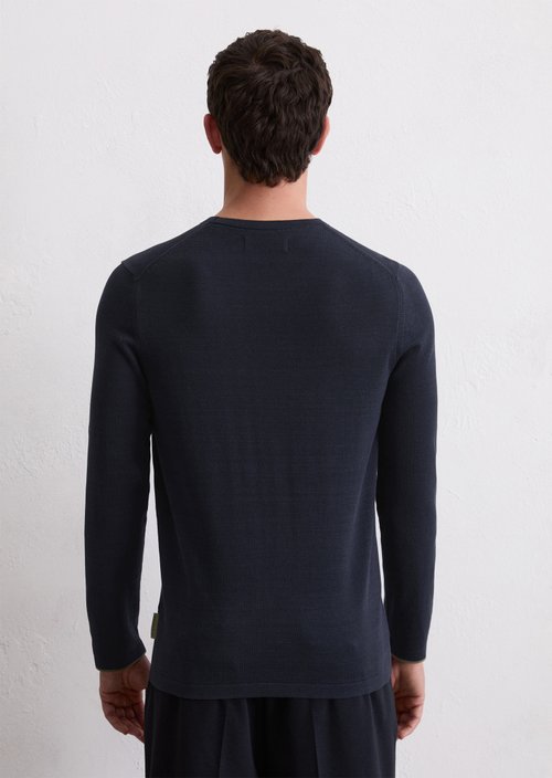 Feinstrickshirt DFB Travel Collection — Deep Night Blue