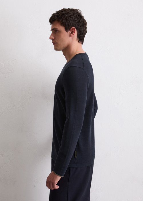 Feinstrickshirt DFB Travel Collection — Deep Night Blue