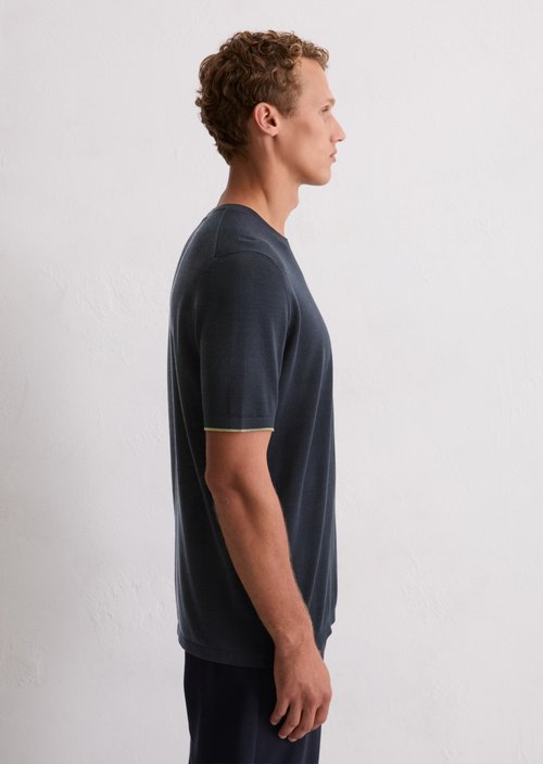 Feinstrickshirt Travel Collection — Deep Night Blue