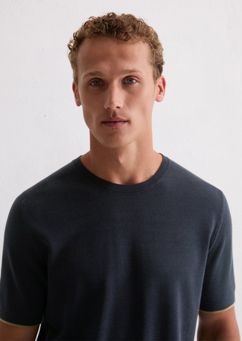 Feinstrickshirt Travel Collection — Deep Night Blue