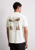 Relaxed T-shirt with natural back print - white | Short sleeve