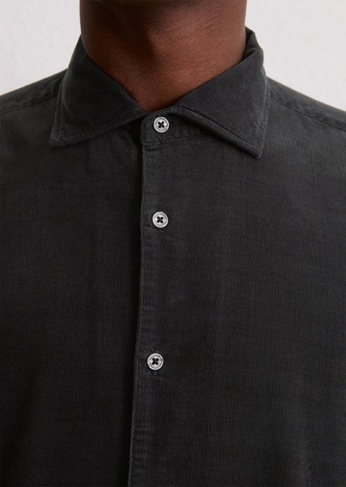Corduroy shirt shaped — Black