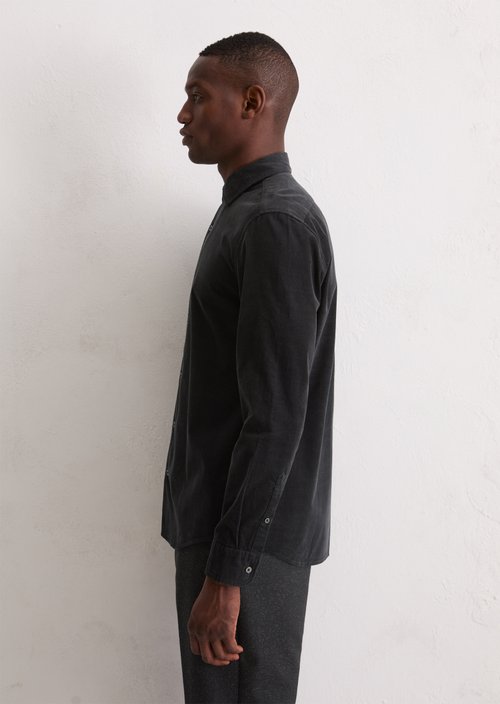 Corduroy shirt shaped — Black