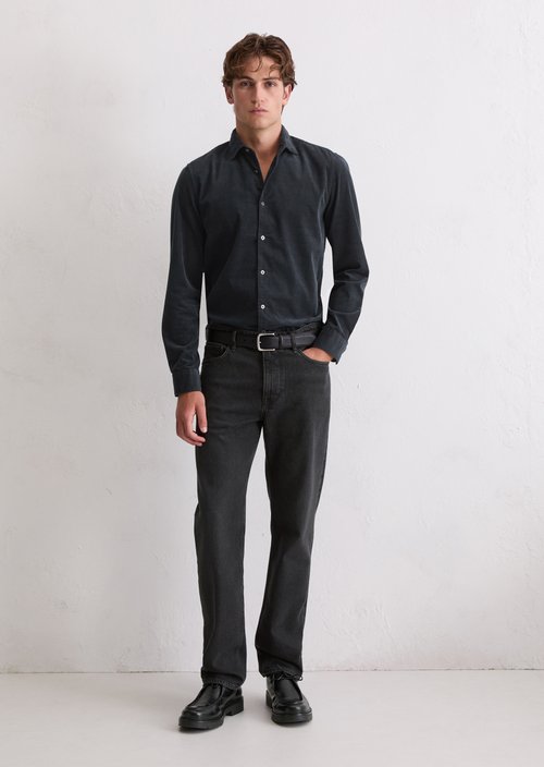 Corduroy shirt shaped — Dark Navy