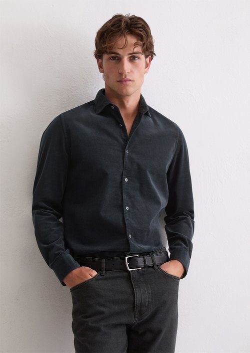 Corduroy shirt shaped — Dark Navy