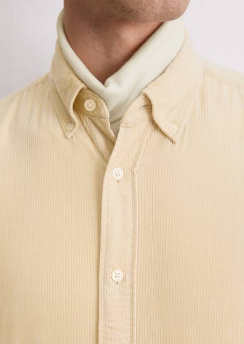 Chemise à Manches Longues En Velours Côtelé Pour Homme - Pour Le Travail Quotidien - Édition Normale - Col Montant (Marron Foncé, Bleu, Café Foncé) S Bleu