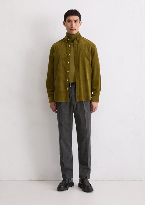 Corduroy shirt regular — Green Mustard